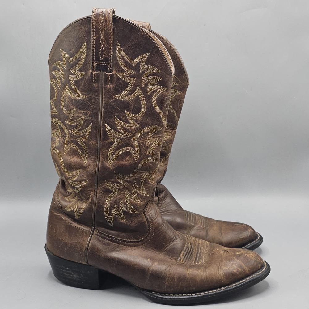 Ariat Heritage Western R Toe Cowboy Leather Boots 10002204 Brown Mens 9.5